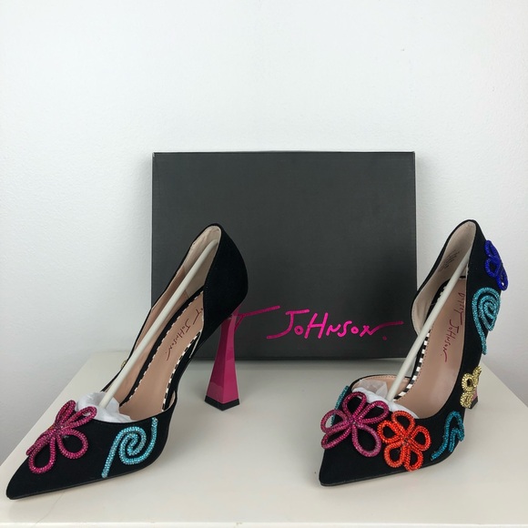 Betsey Johnson Kimara Rhinestone Doodle Embellished Pump Artistic Heels - Picture 6 of 13